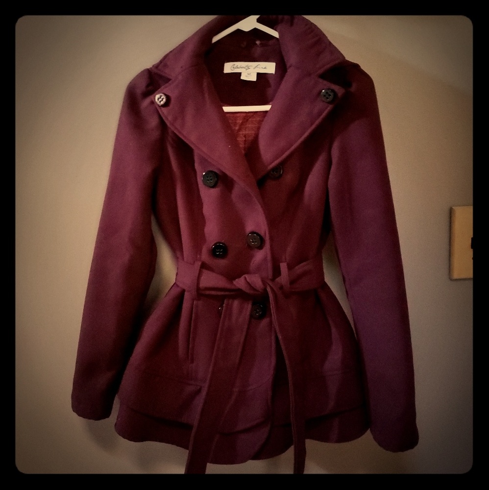 Celebrity Pink double breasted, ruffled pea coat